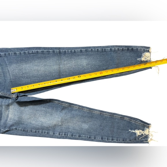 Classic Blue Skinny Jeans with Raw Hem - Picture 8 of 11